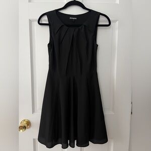 Express Black Sleeveless A-line Midi Dress